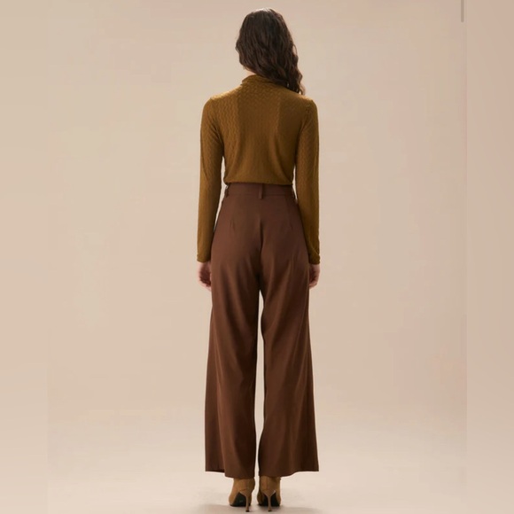 NWT RIHOAS Army Green Mock Neck Knit Tee Sz OS - Picture 5 of 6